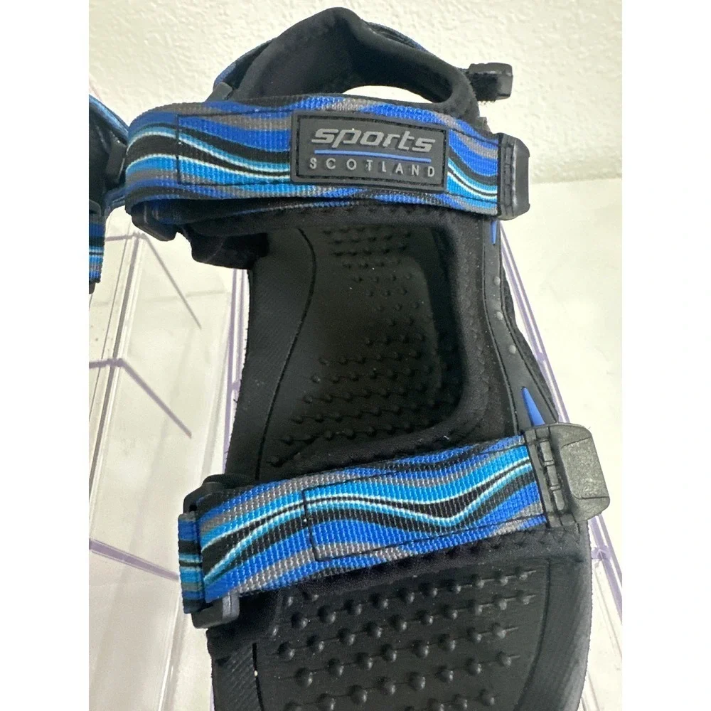 Sports Scotland Kids Sandals Black Blue Adjustable Straps Comfort Shoes